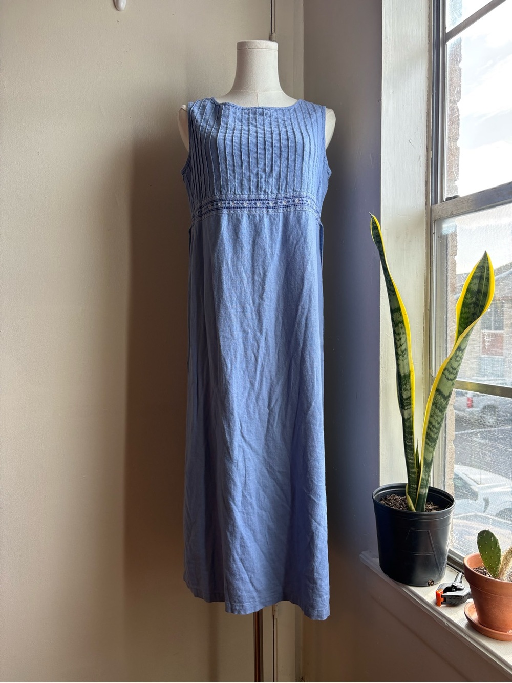 studio works linen blend sleeves maxi dress